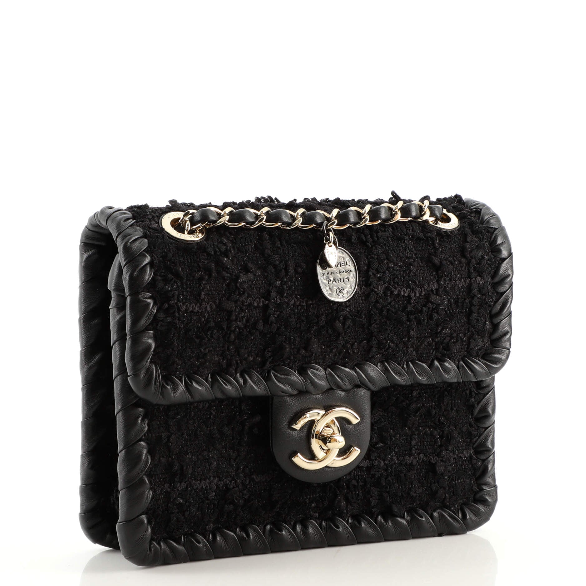 My Own Frame Flap Bag Quilted Tweed with Braided Calfskin Mini