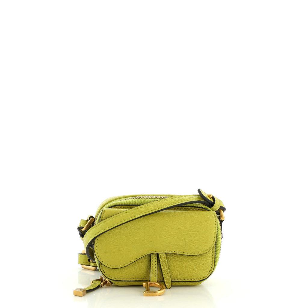 Saddle Shoulder Strap Pouch Goatskin Mini