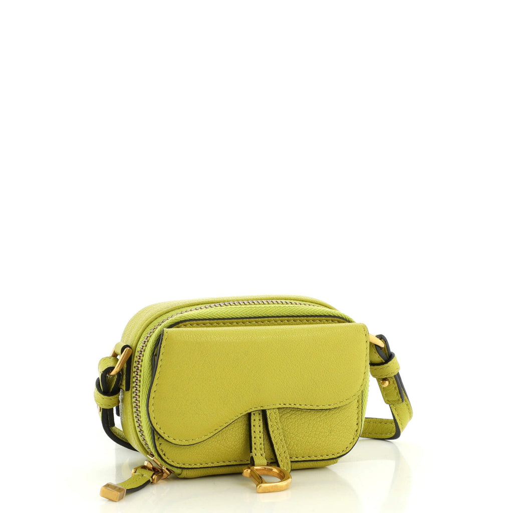 Saddle Shoulder Strap Pouch Goatskin Mini