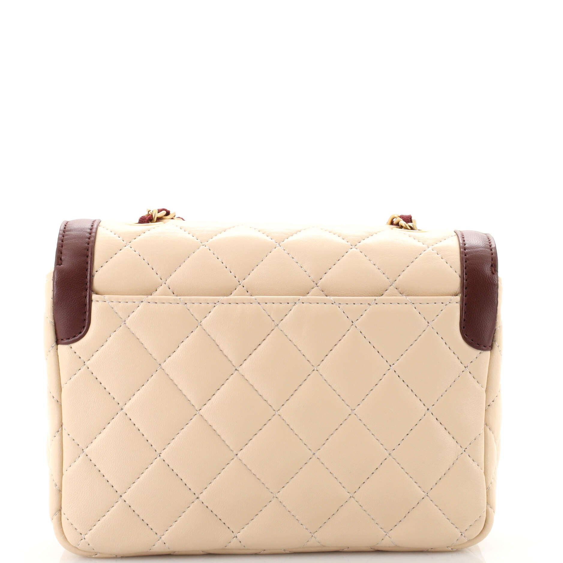 Two Tone Flap Bag Quilted Lambskin Mini