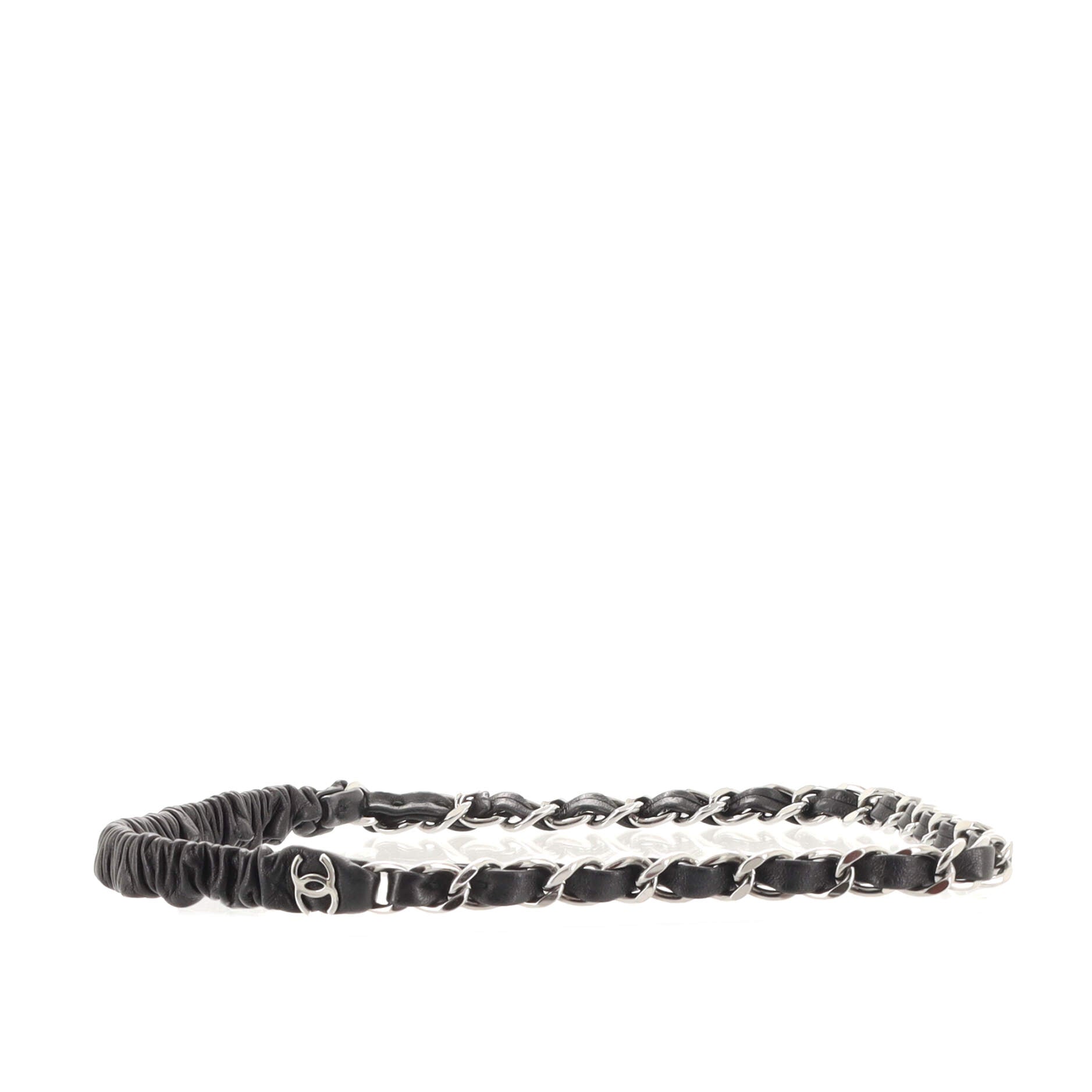 Chain-Link Headband Leather and Metal
