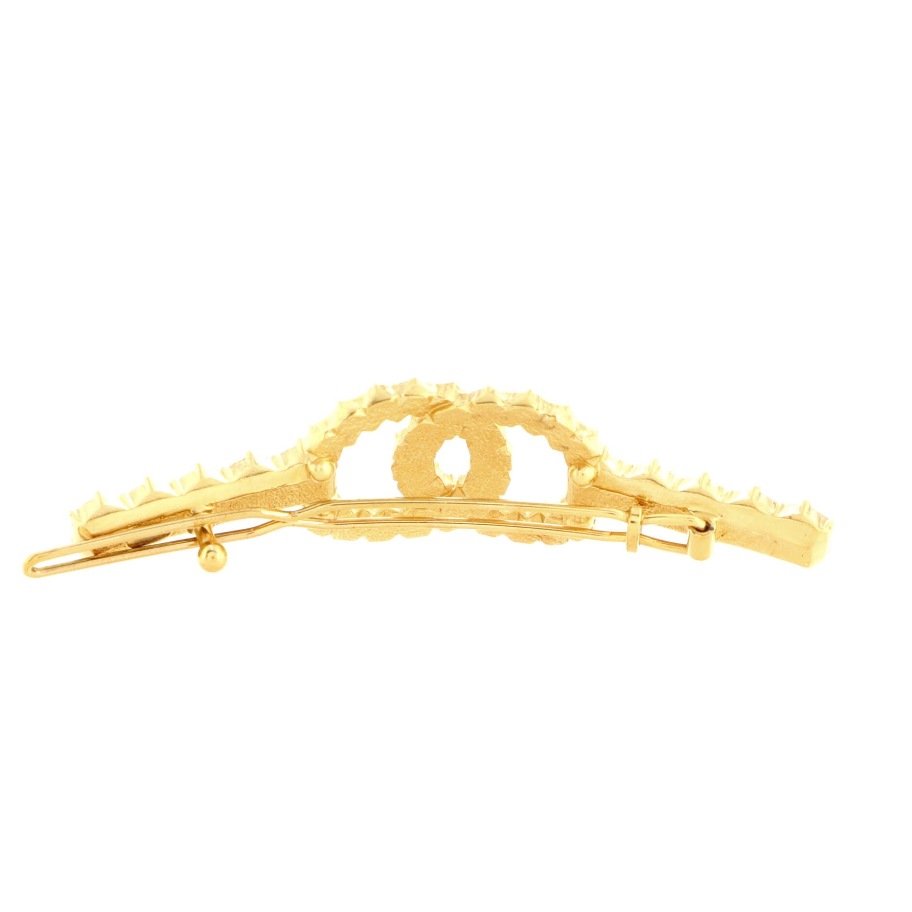 CC Hair Clip Barrette Metal with Crystal and Faux Pearls