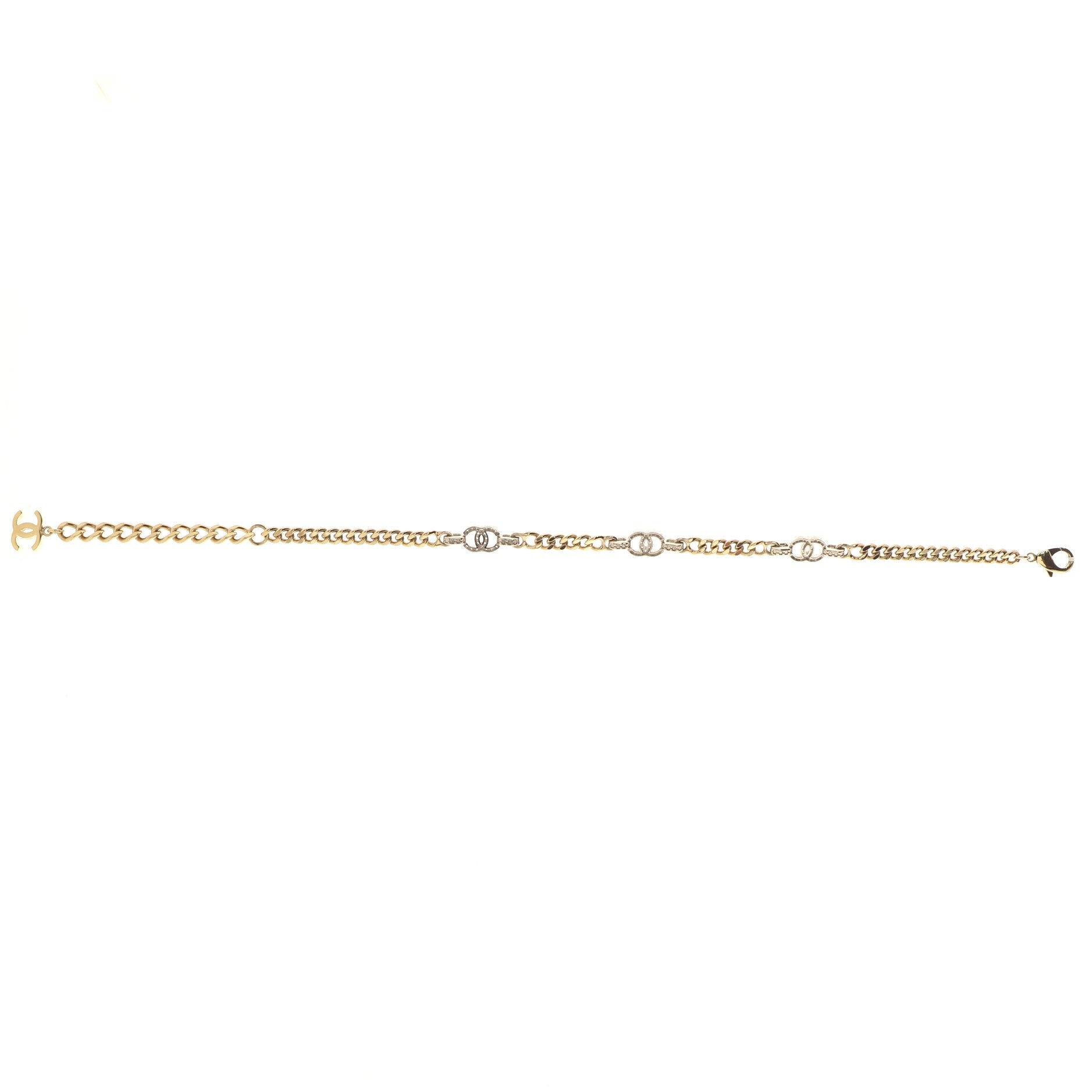 CC Link Choker Necklace Metal with Crystals