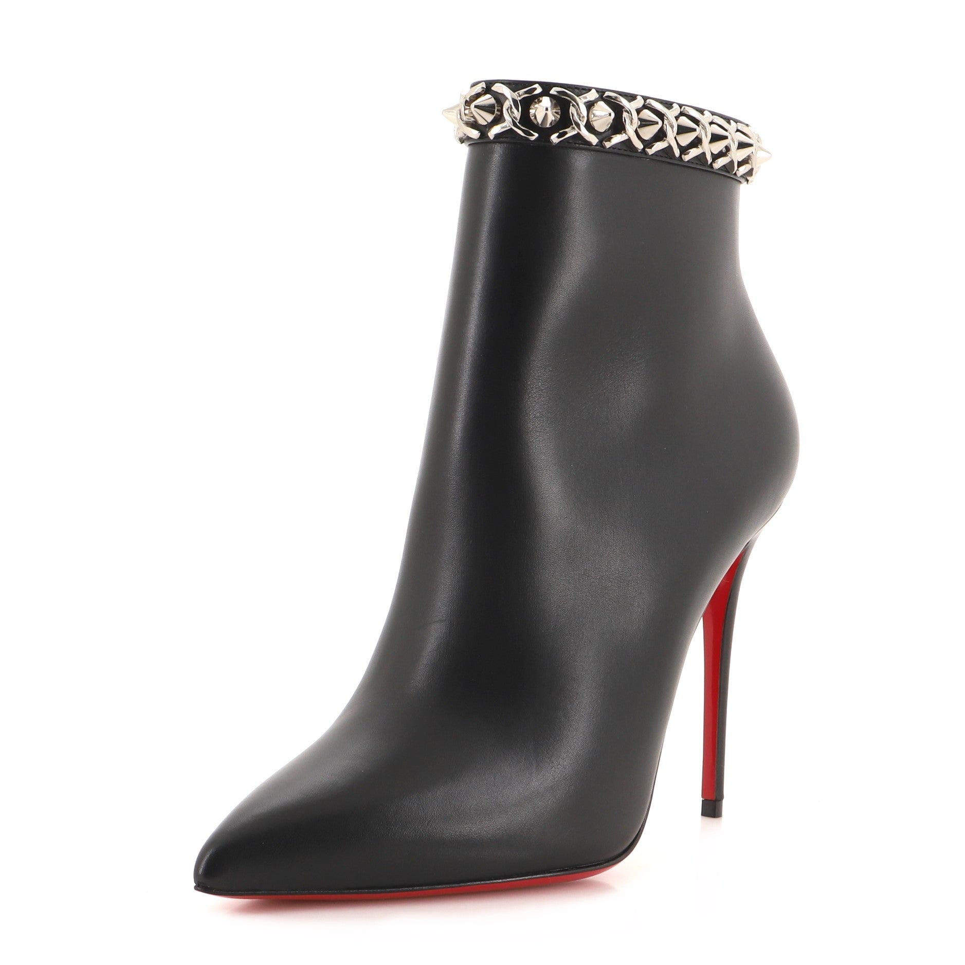Women's Booty Chain Ankle Boots Embellished Leather