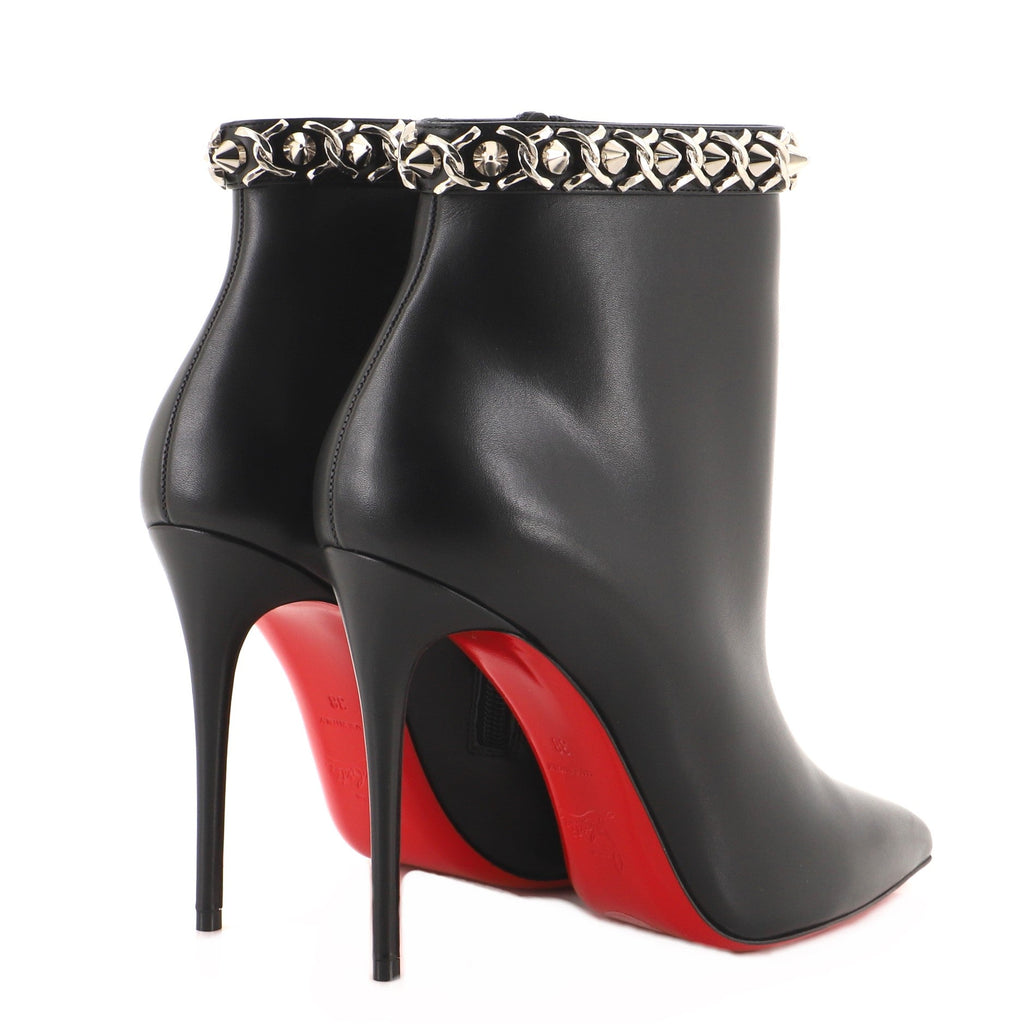 Women's Booty Chain Ankle Boots Embellished Leather