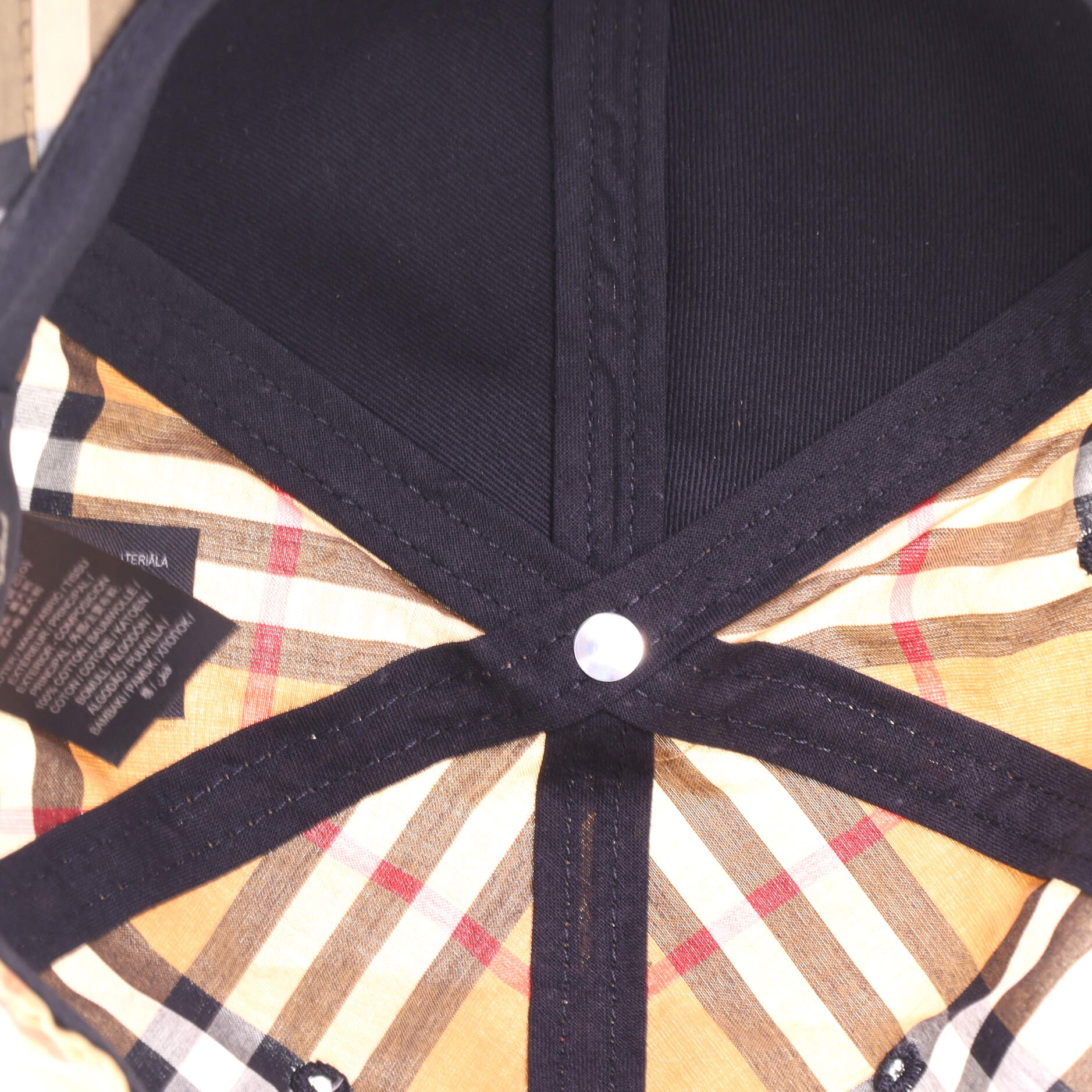 Baseball Cap Vintage Check Canvas