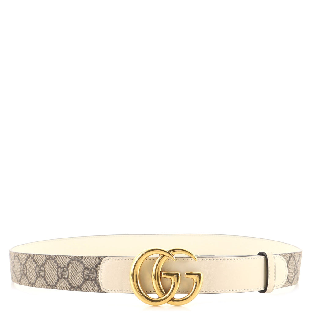GG Marmont Belt Leather and Coated Canvas Thin 95