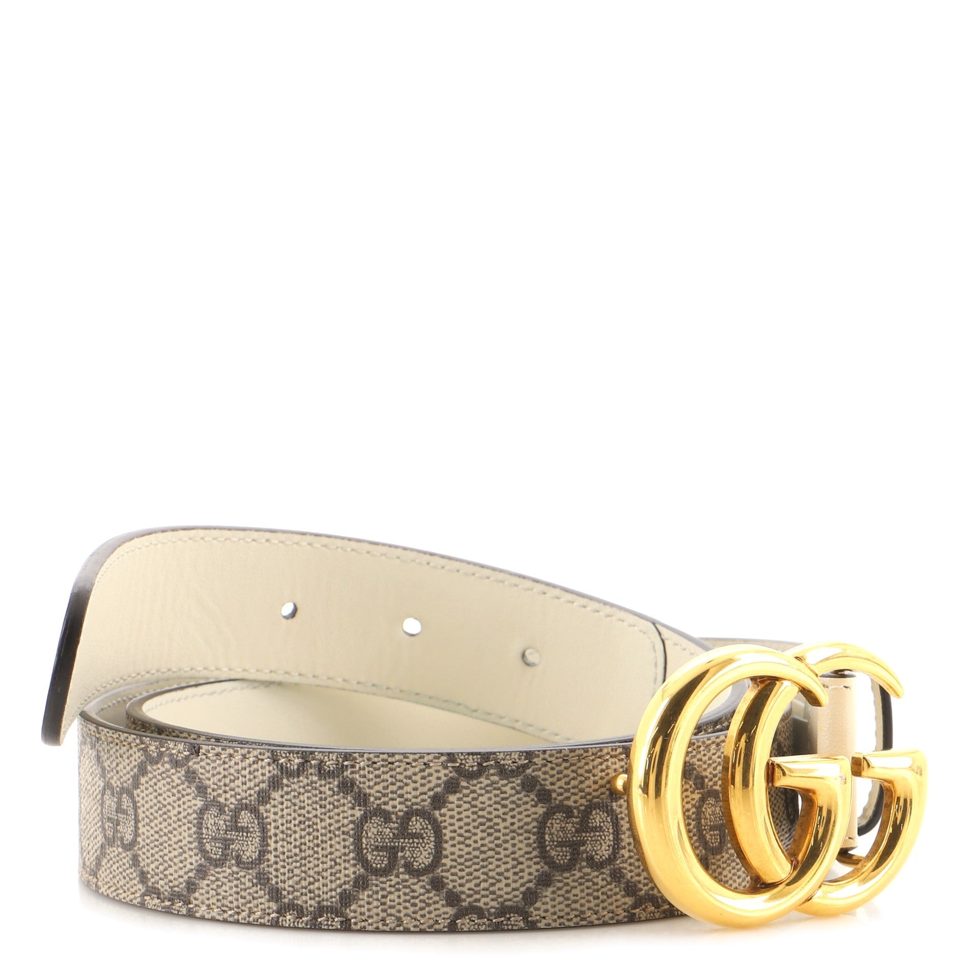 GG Marmont Belt Leather and Coated Canvas Thin 95