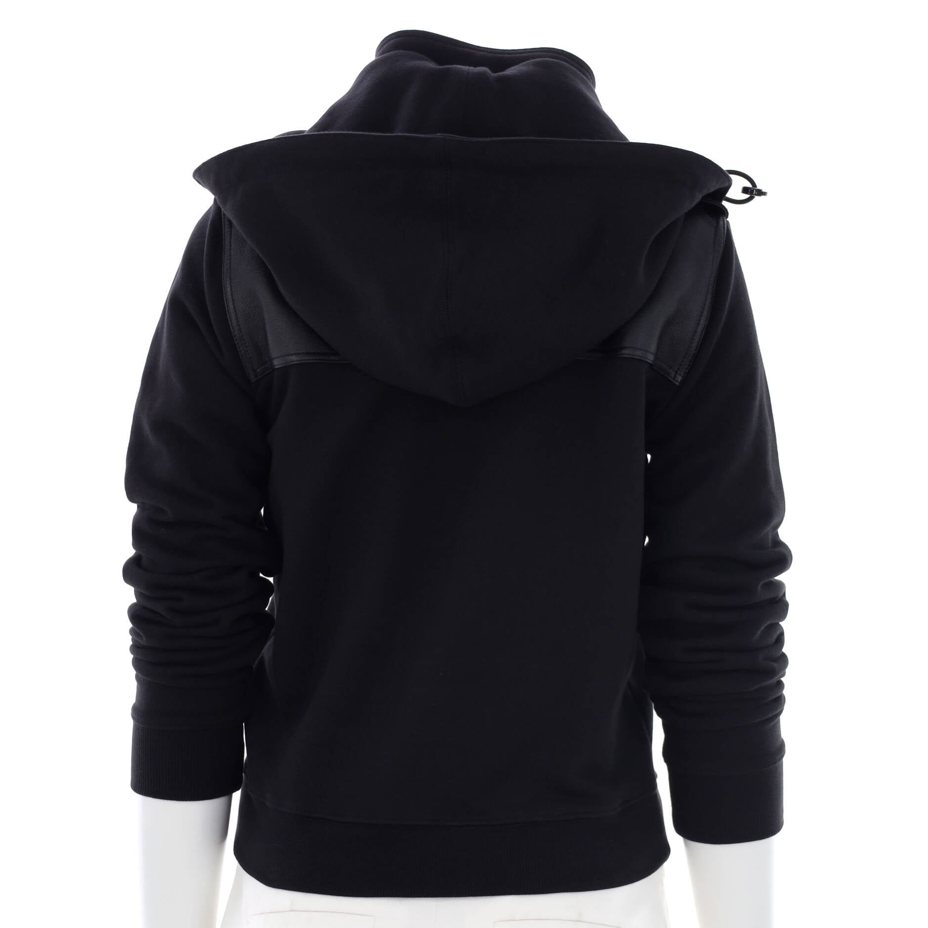 Zip-Up Hoodie Cotton and Leather