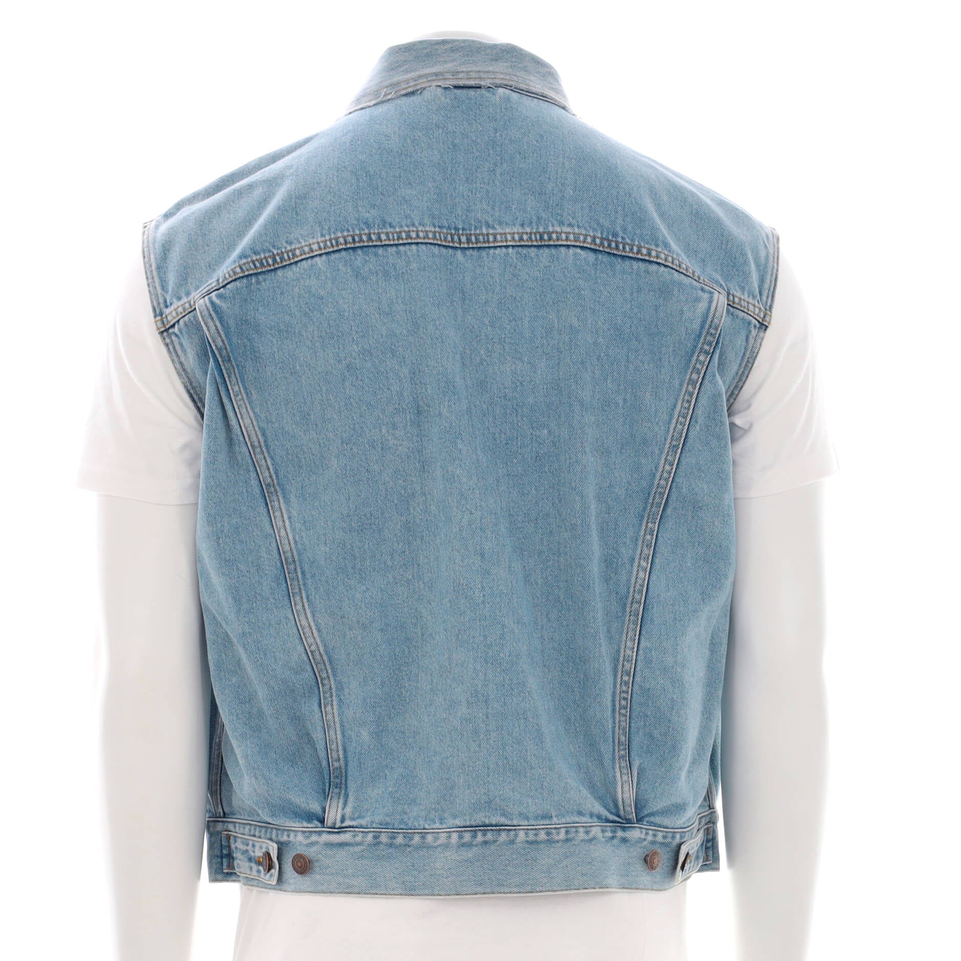 Men's Button Up Vest Denim