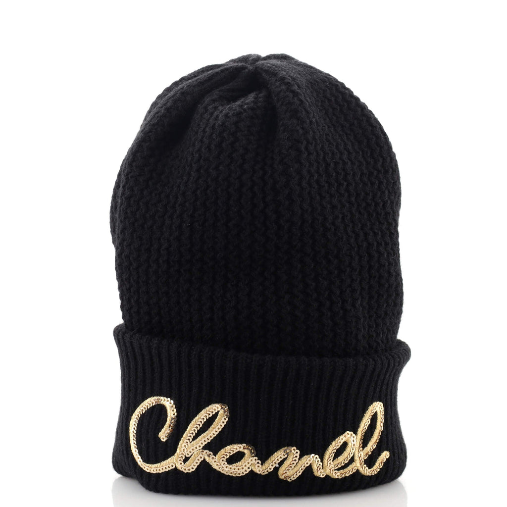 Logo Beanie Cashmere with Sequins