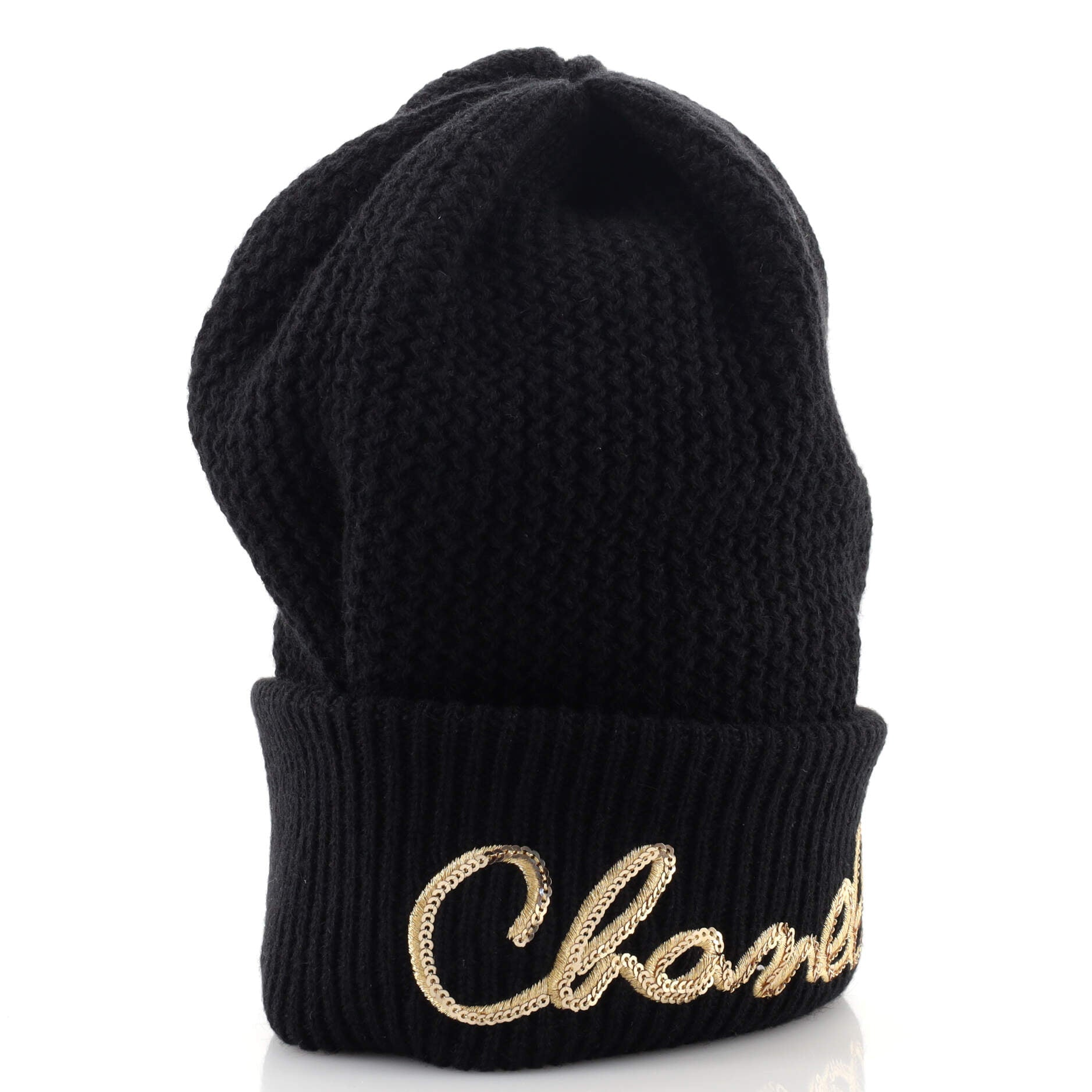 Logo Beanie Cashmere with Sequins