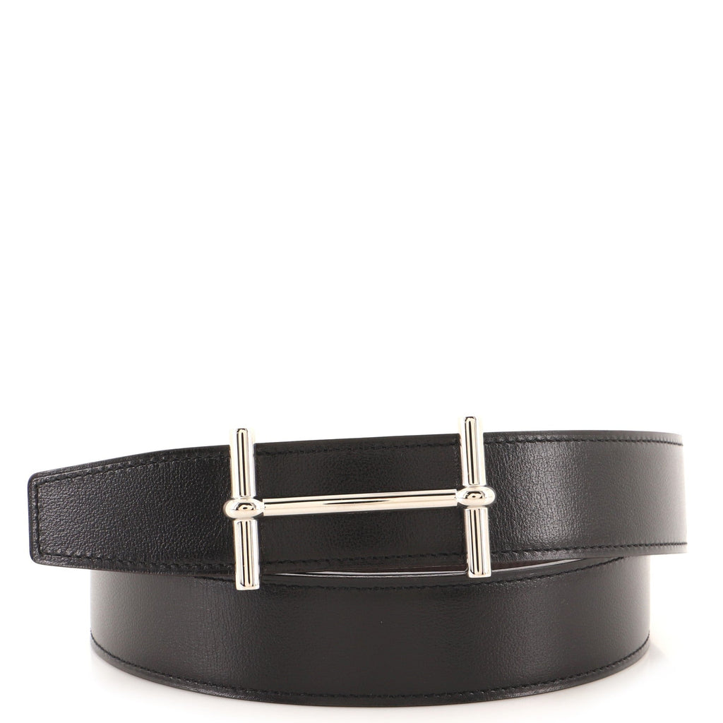 H D'Ancre Reversible Belt Metal and Leather Medium 90