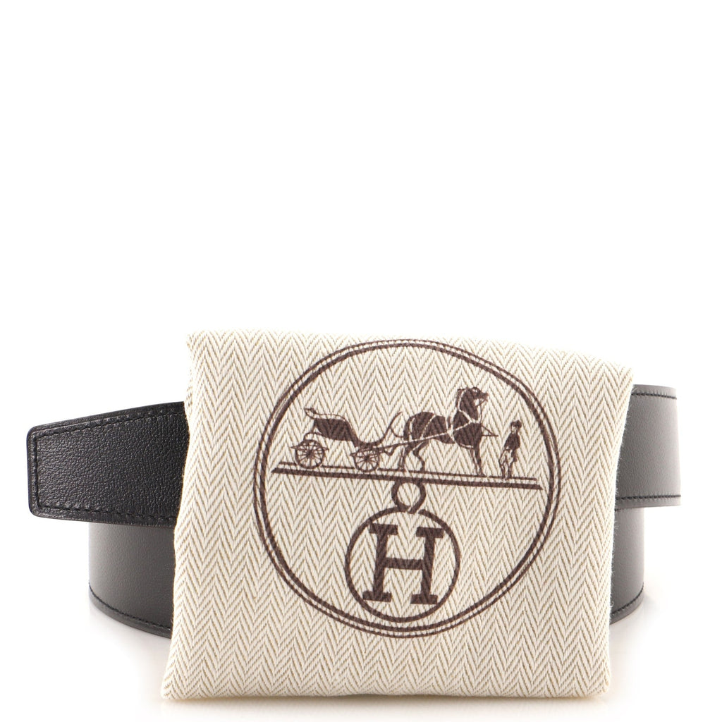 H D'Ancre Reversible Belt Metal and Leather Medium 90