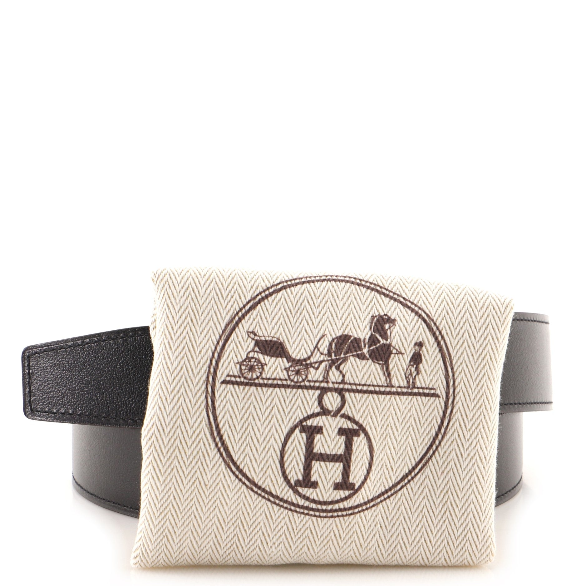 H D'Ancre Reversible Belt Metal and Leather Medium 90