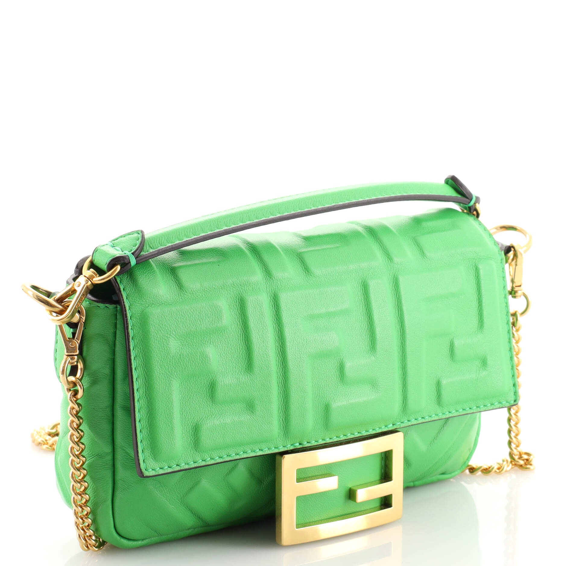 Baguette NM Bag Zucca Embossed Leather Mini