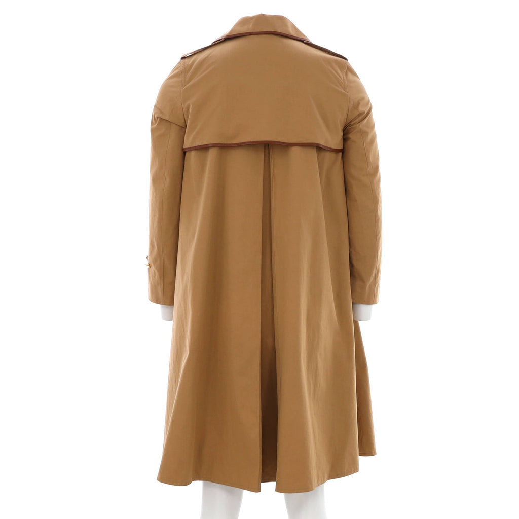 Men's Button Up Full-Length Trench Coat Cotton