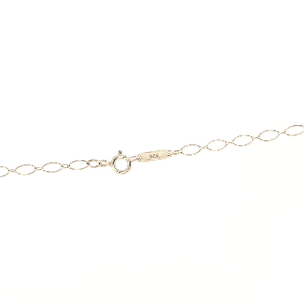 Daisy Key Pendant Necklace Sterling Silver with Diamond Large
