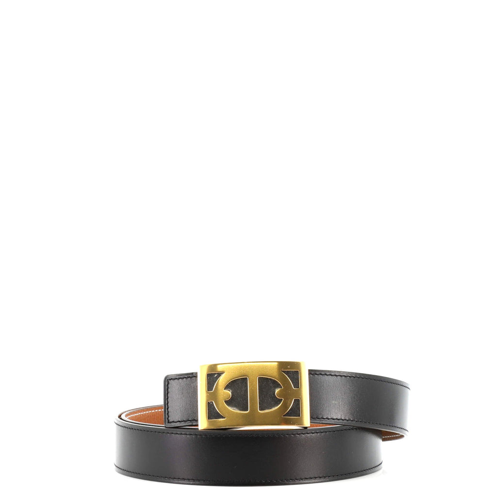 Horse Bit Buckle Reversible Belt Leather Medium 95