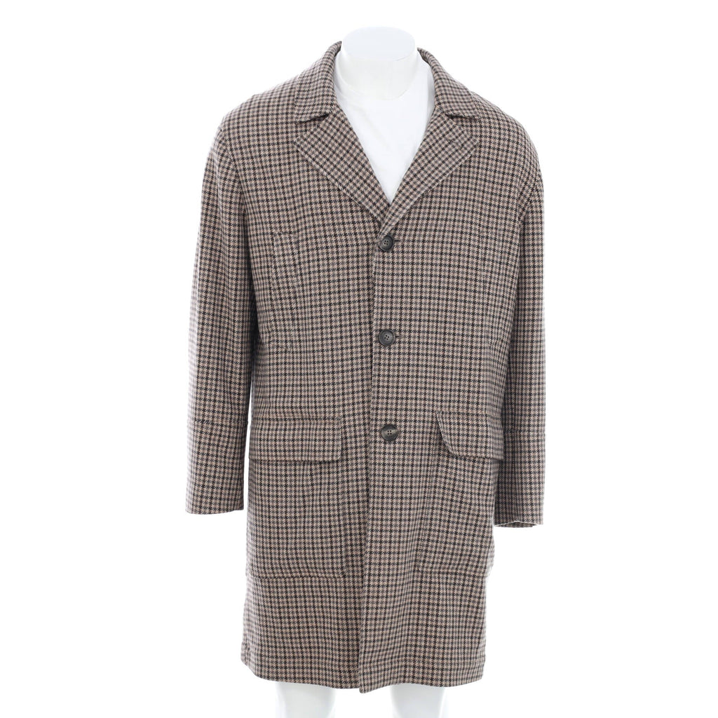 Men's Houndstooth Button Up Coat Wool and Cashmere