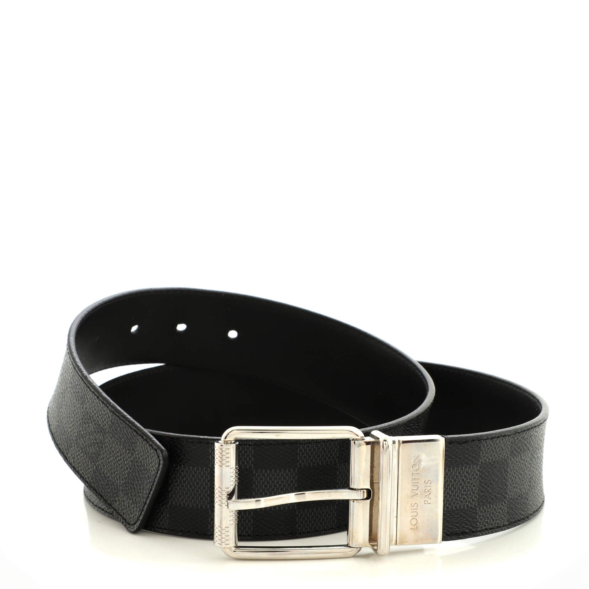 Reversible Belt Damier Graphite Medium 85