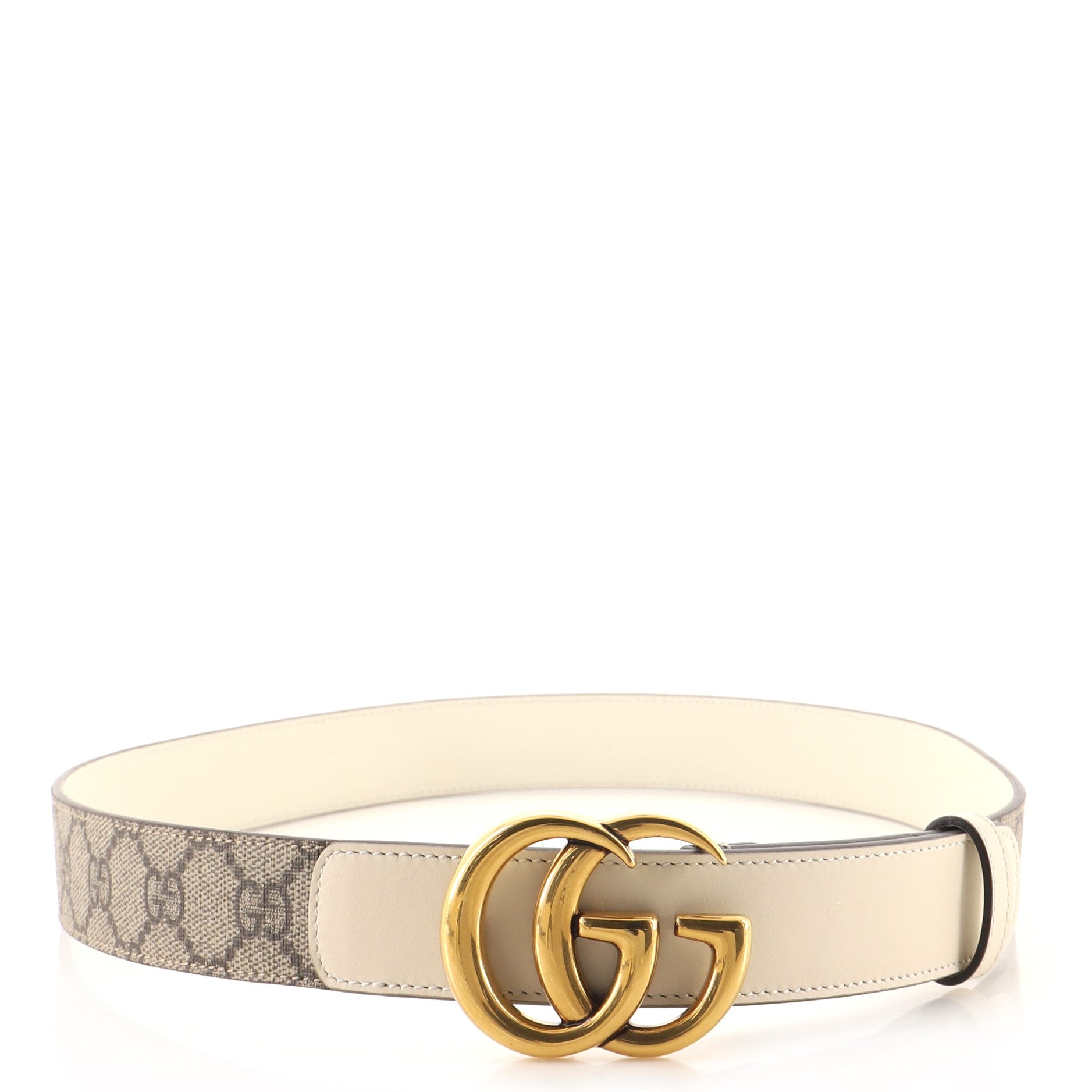 GG Marmont Belt Leather and Coated Canvas Thin 90