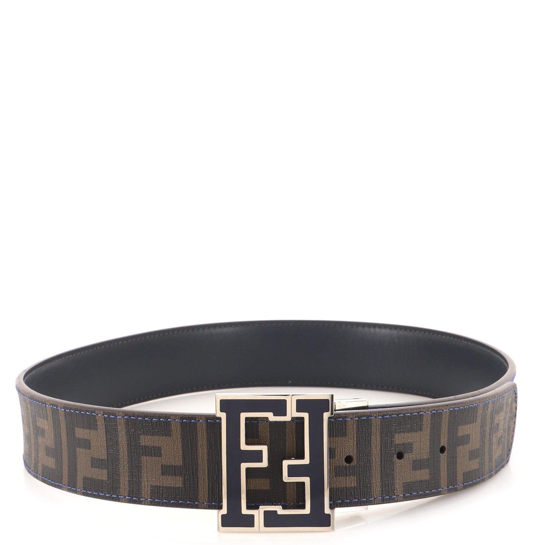 FF Buckle Reversible Belt Zucca Coated Canvas Wide 100