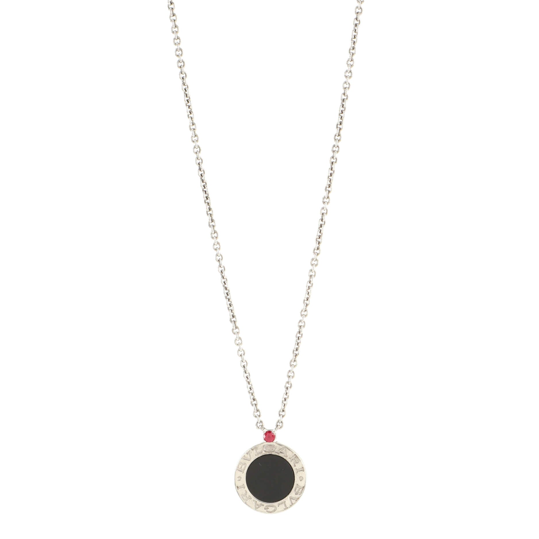 B.Zero1 Save the Children Pendant Necklace Sterling Silver with Onyx and Ruby