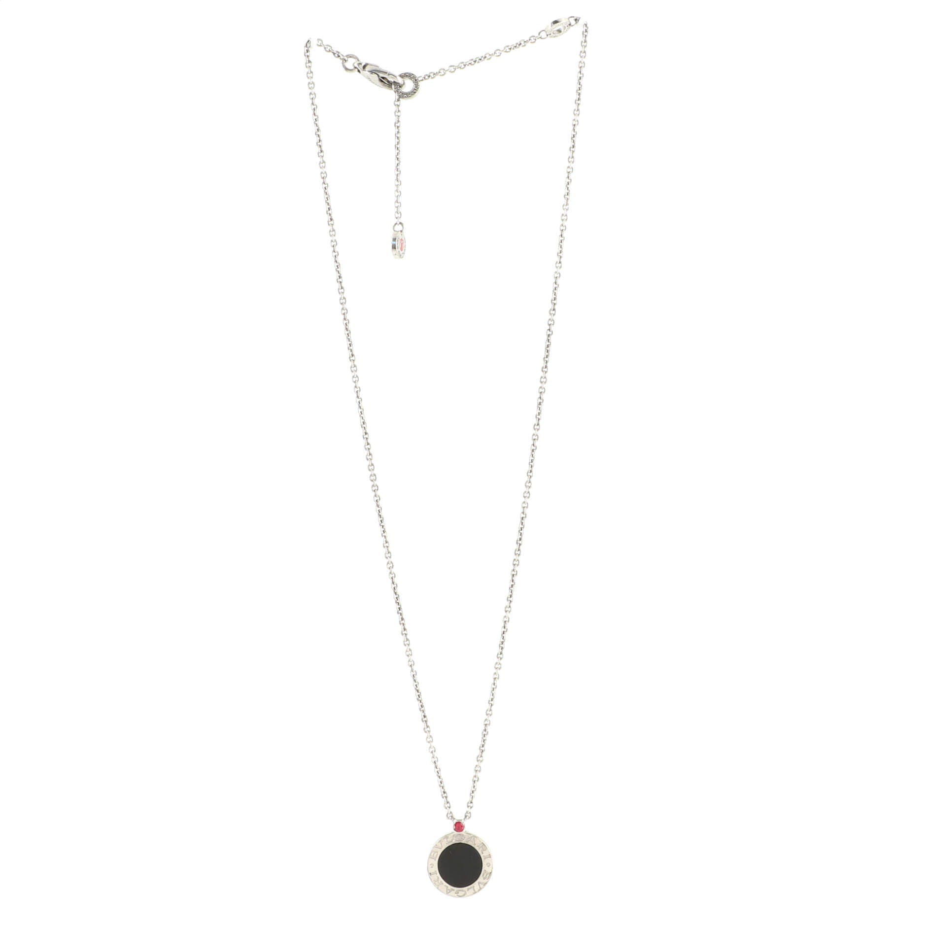 B.Zero1 Save the Children Pendant Necklace Sterling Silver with Onyx and Ruby