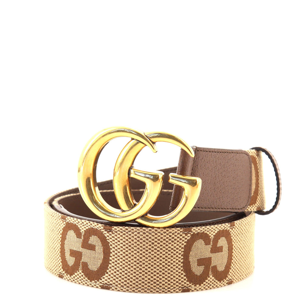 GG Marmont Belt Jumbo GG Canvas and Leather Wide 90