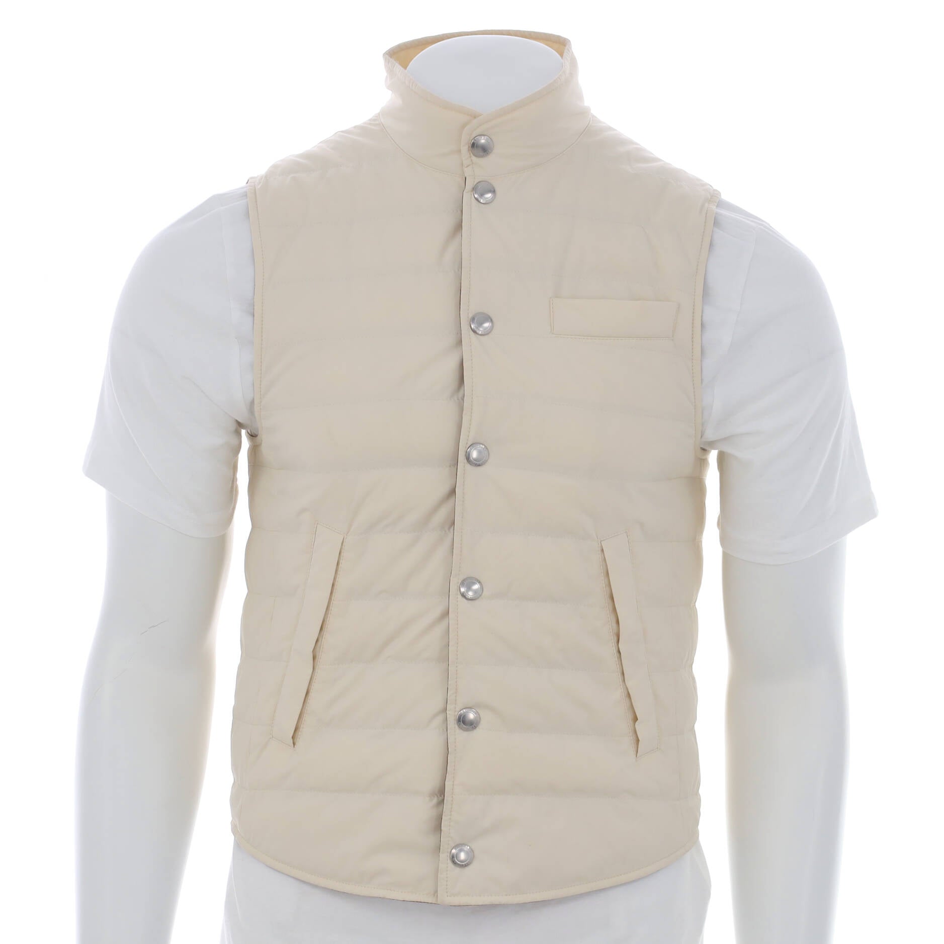Men's Button Up Vest Quilted Nylon and Down
