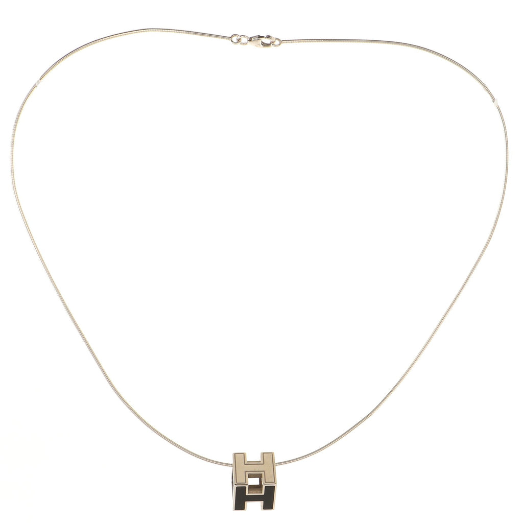 Cage d'H Pendant Necklace Metal with Enamel