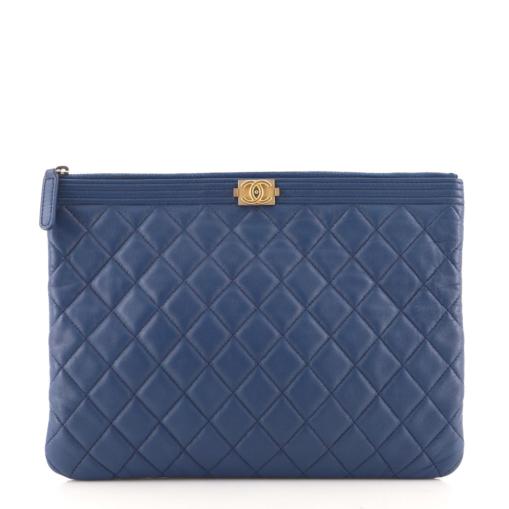 Boy O Case Clutch Quilted Lambskin Medium
