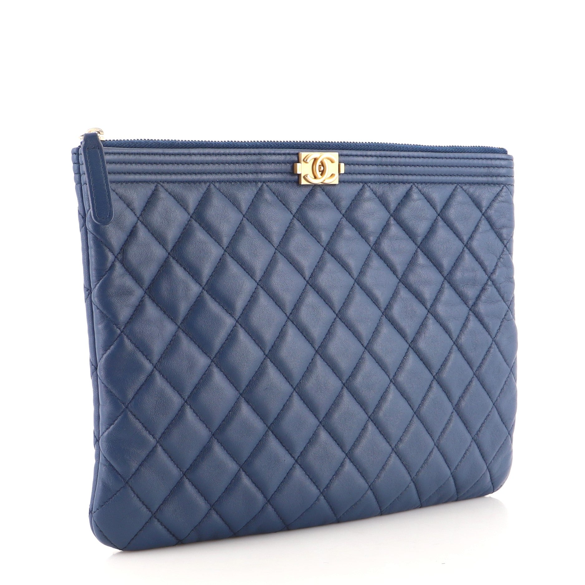 Boy O Case Clutch Quilted Lambskin Medium