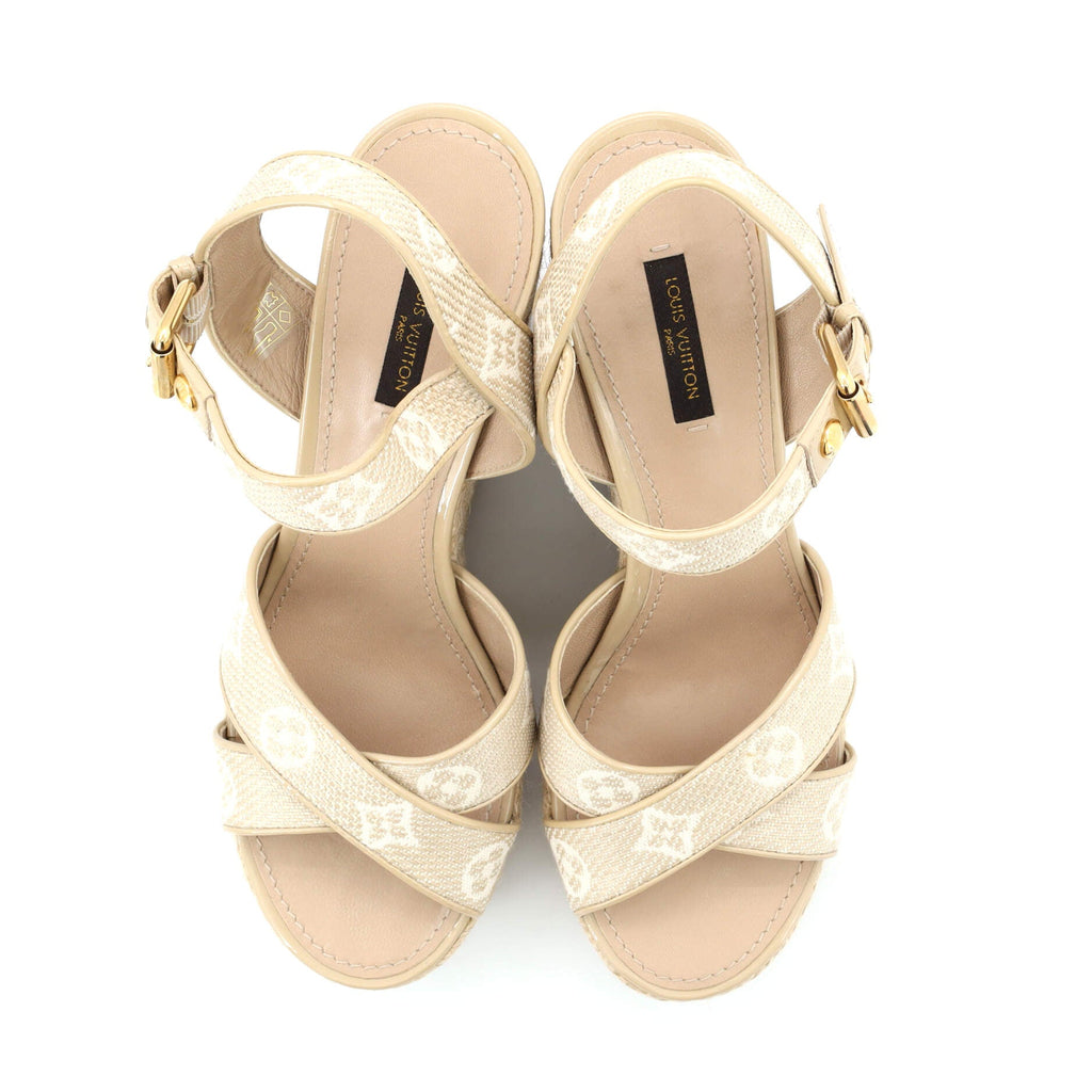 Women's Nil Wedge Espadrille Sandals Monogram Canvas