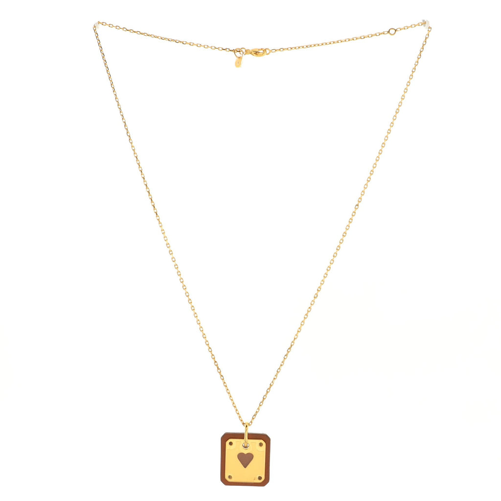 As de Coeur Pendant Necklace Metal and Leather Small