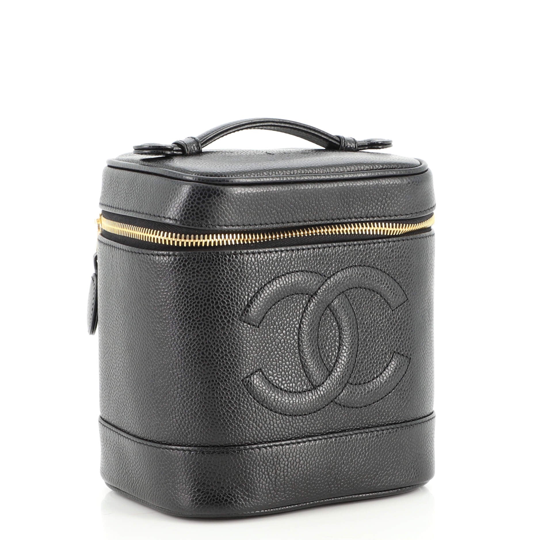 Vintage Timeless Cosmetic Case Caviar Tall
