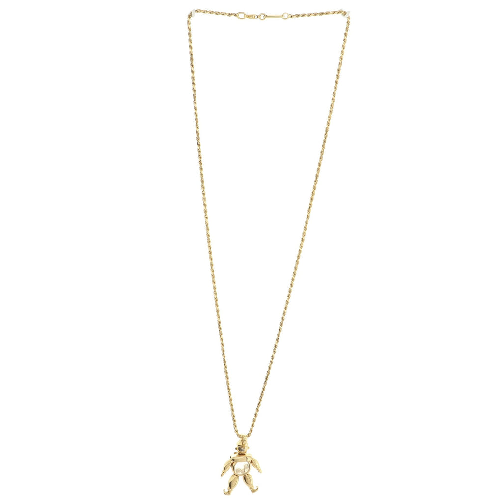 Happy Diamonds Clown Pendant Necklace 18K Yellow Gold with Diamonds and Rubies