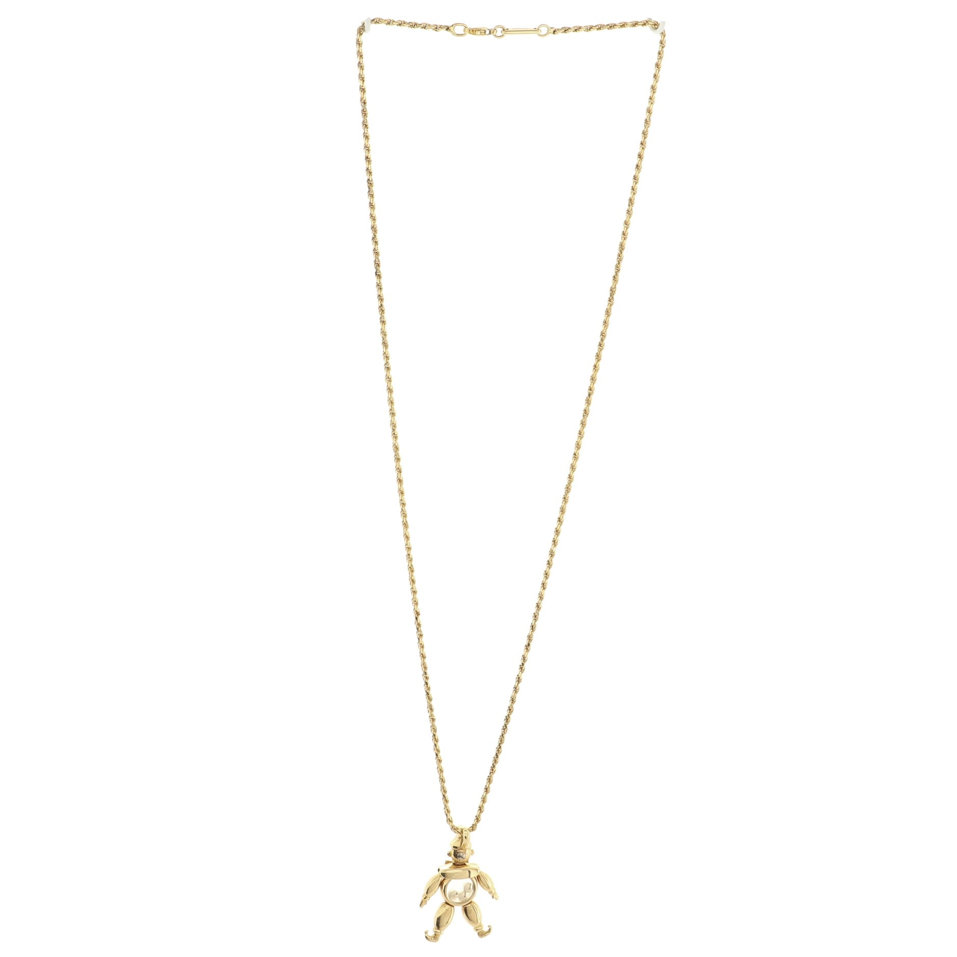 Happy Diamonds Clown Pendant Necklace 18K Yellow Gold with Diamonds and Rubies