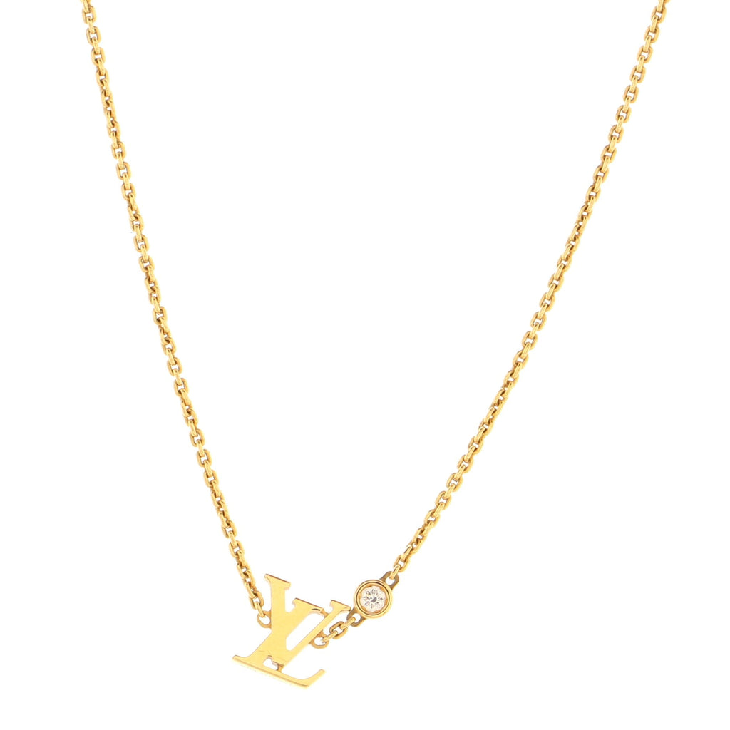 Idylle Blossom LV Pendant Necklace 18K Yellow Gold with Diamond