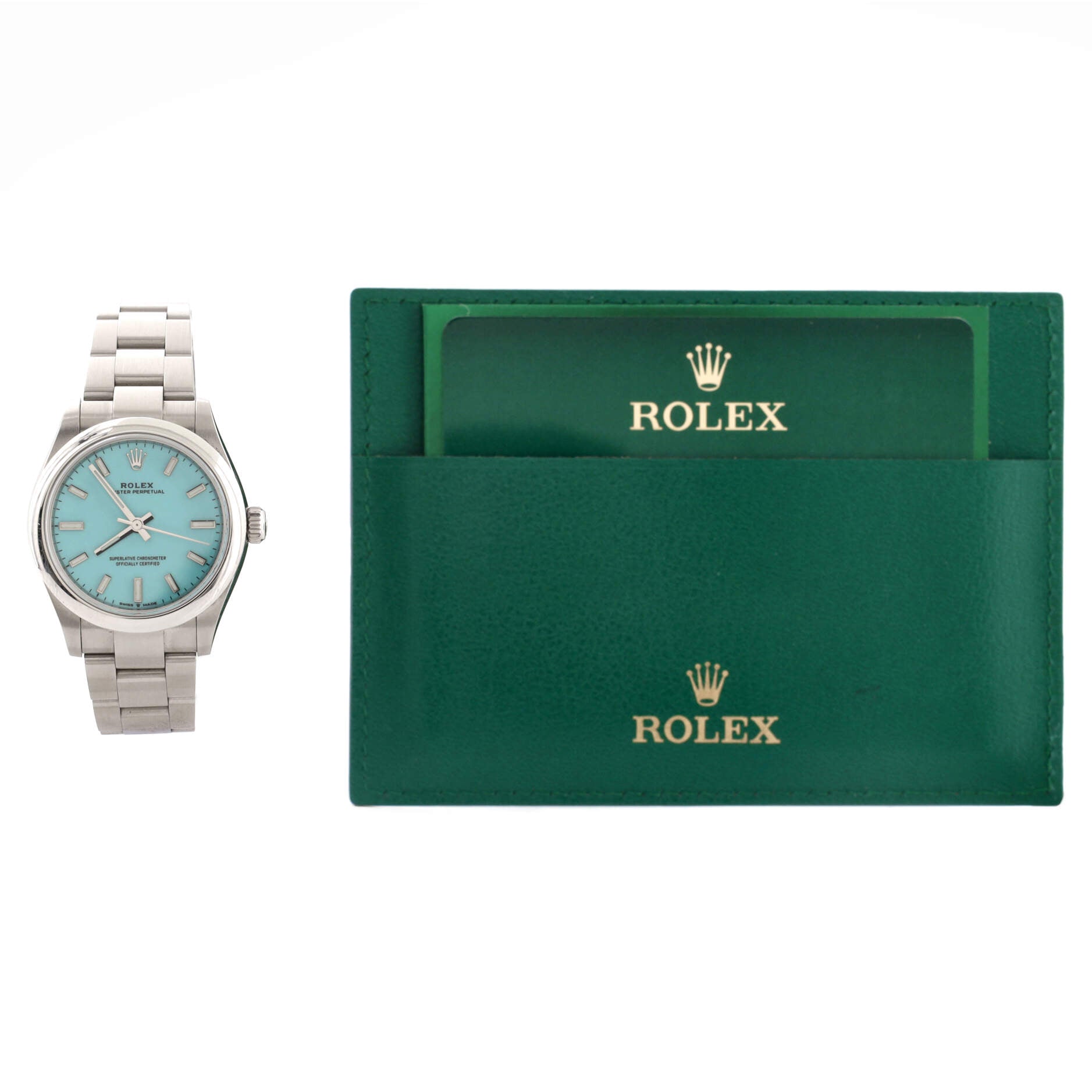 Oyster Perpetual Automatic Watch Stainless Steel with Tiffany Blue Dial 31