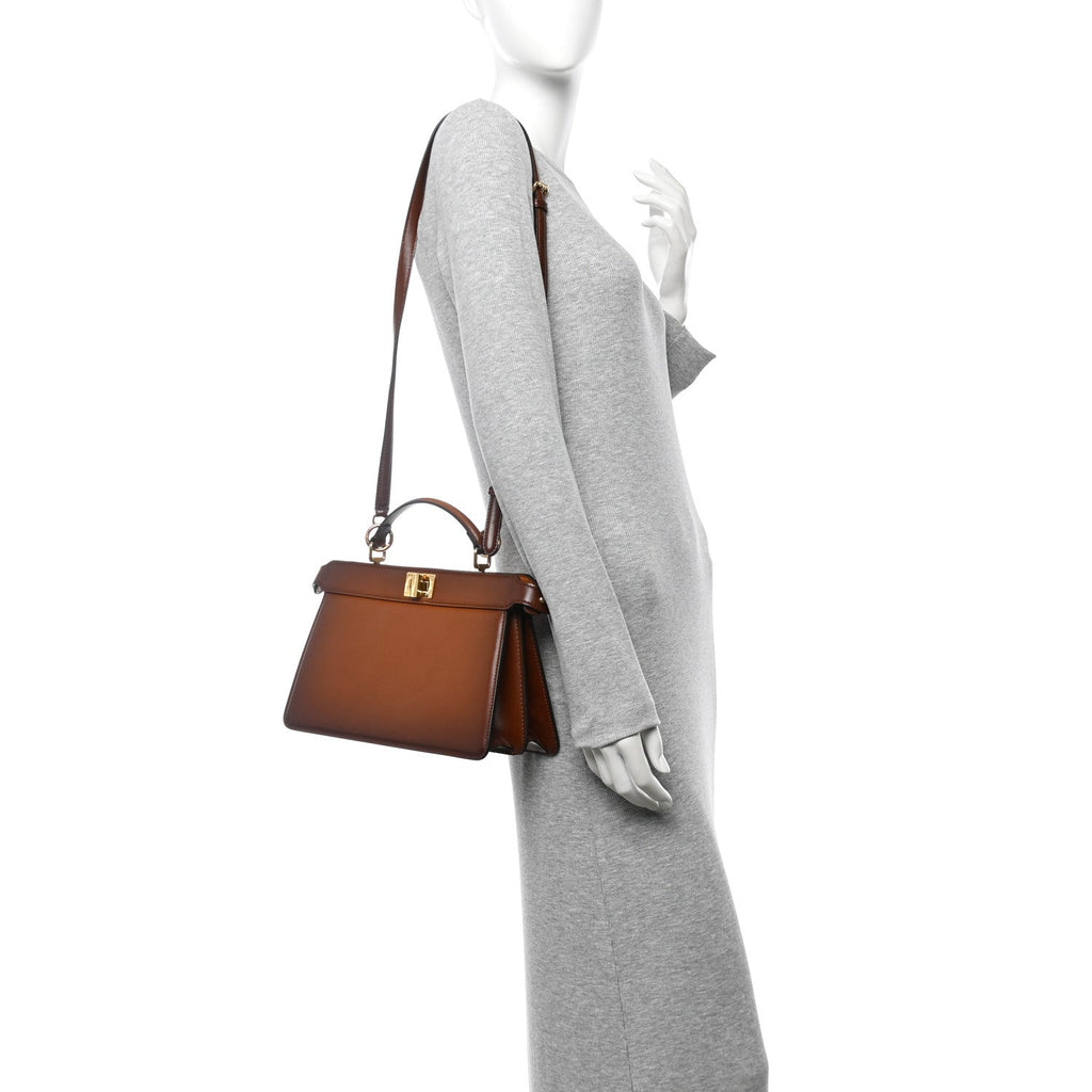 Vitello King Tamponato Medium Peekaboo I SEE U East West Satchel Cuoio