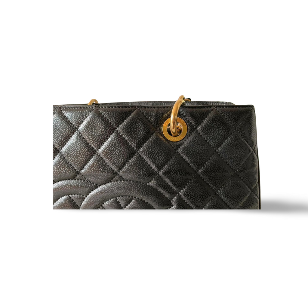 Chanel Black Grand Shopping Tote Bag in Caviar Leather with Gold Hardware