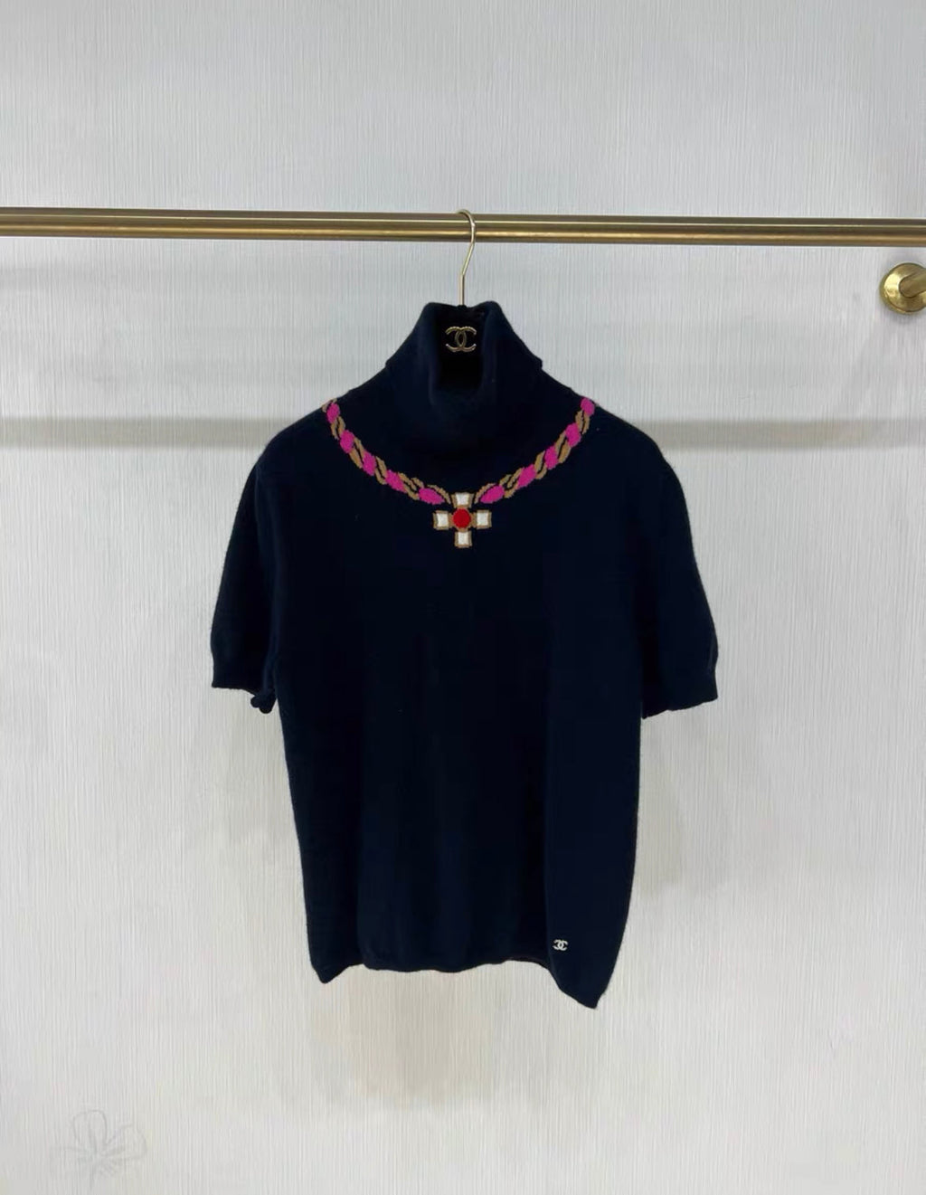 Chanel 23N coco neige cashmere top size 38
