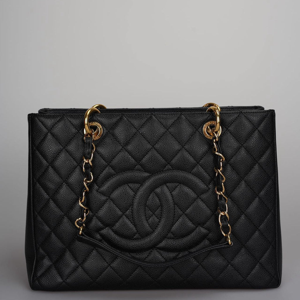 Chanel Black Grand Shopping Tote Black GST Bag Caviar 2012