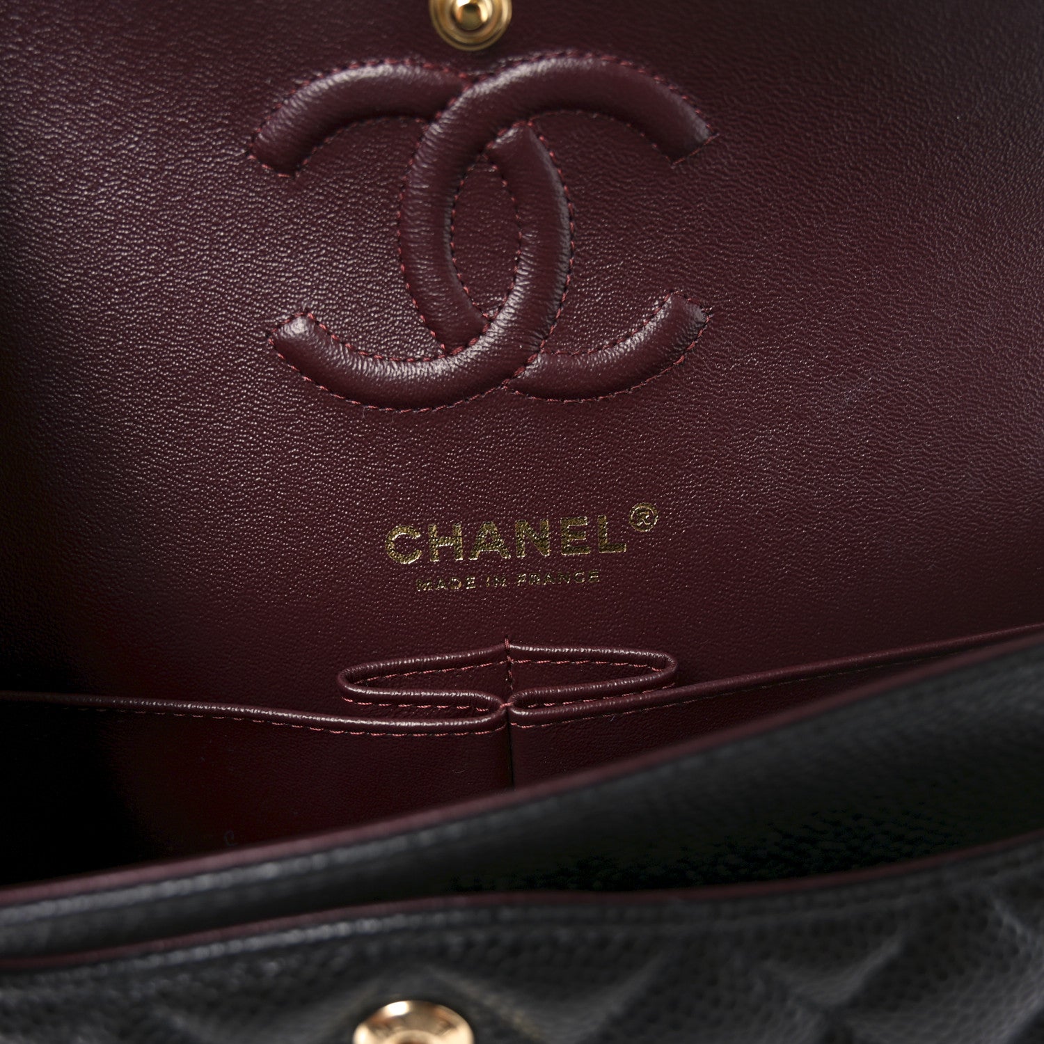 Caviar Quilted Small Double Flap Black