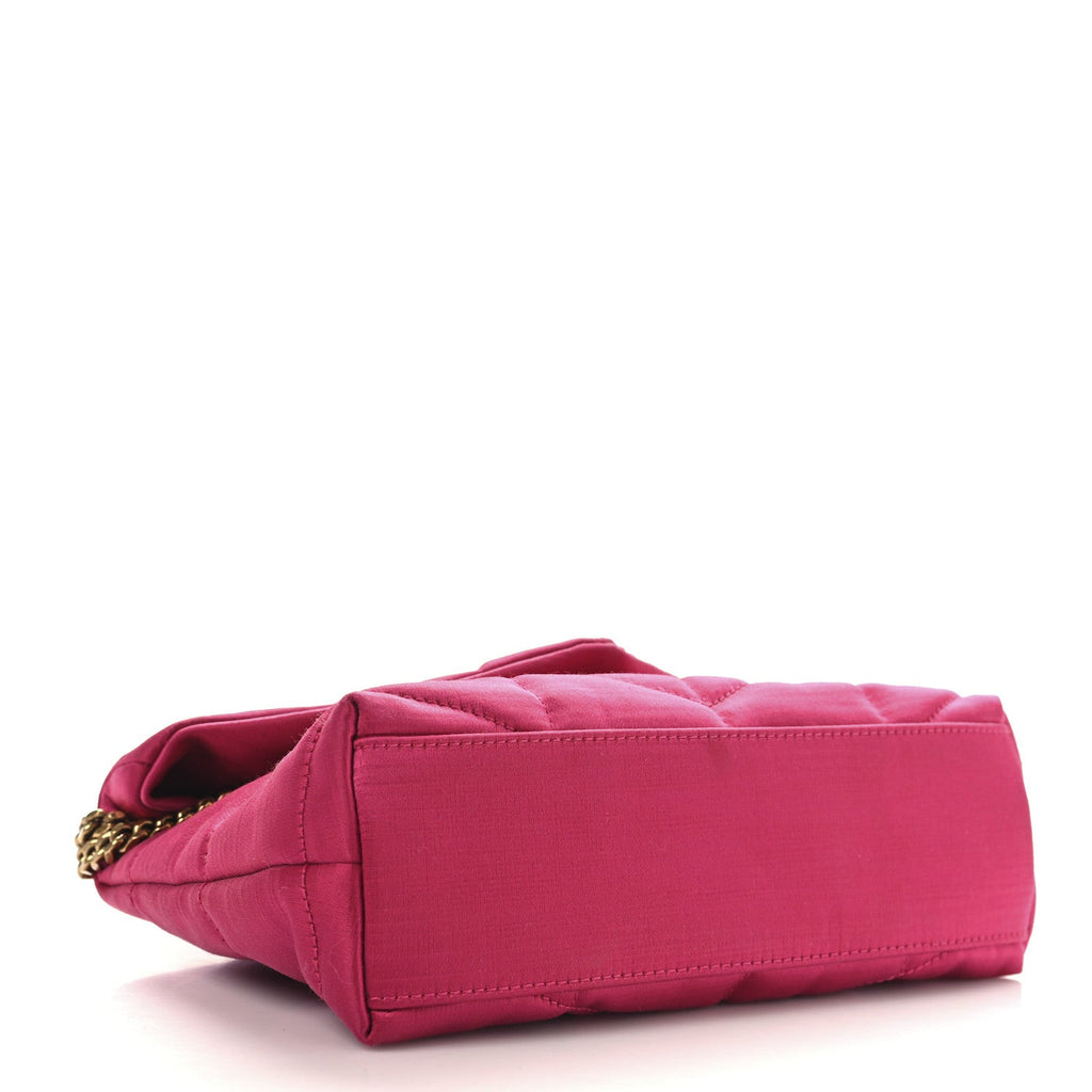 Satin Quilted Toy Loulou Puffer Monogram Chain Satchel Guava Pink