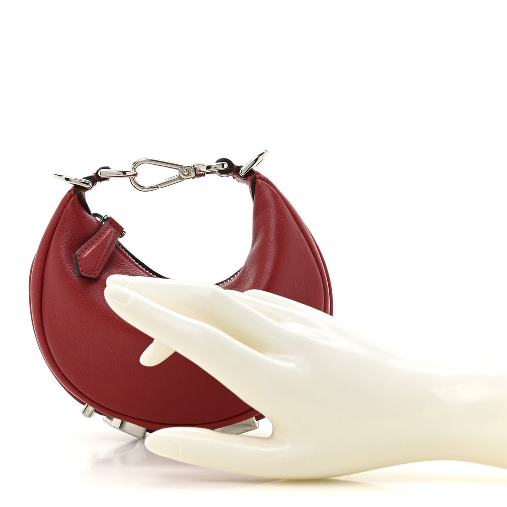 Vitello Grace New Matte Nano Fendigraphy Hobo Charm Scarlet