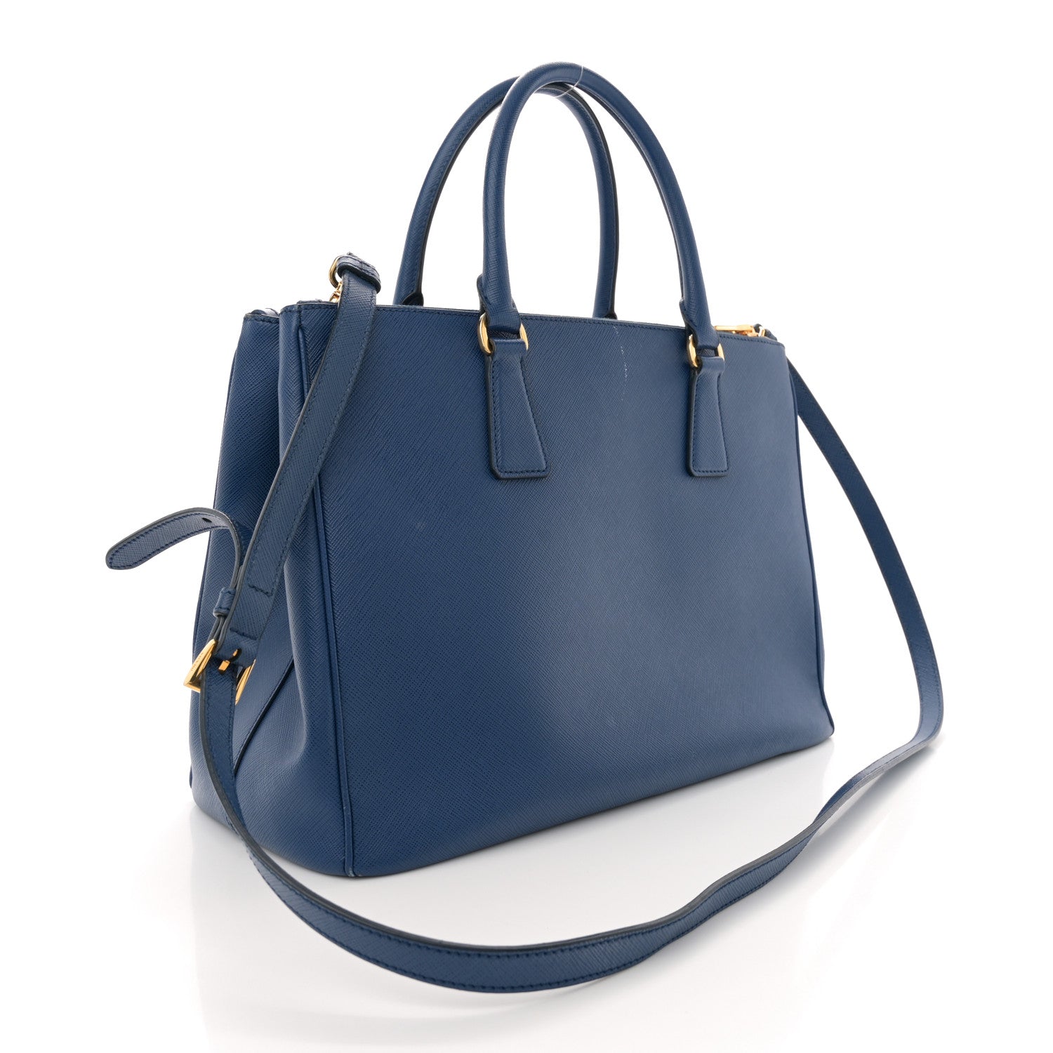 Saffiano Medium Galleria Double Zip Tote Bluette