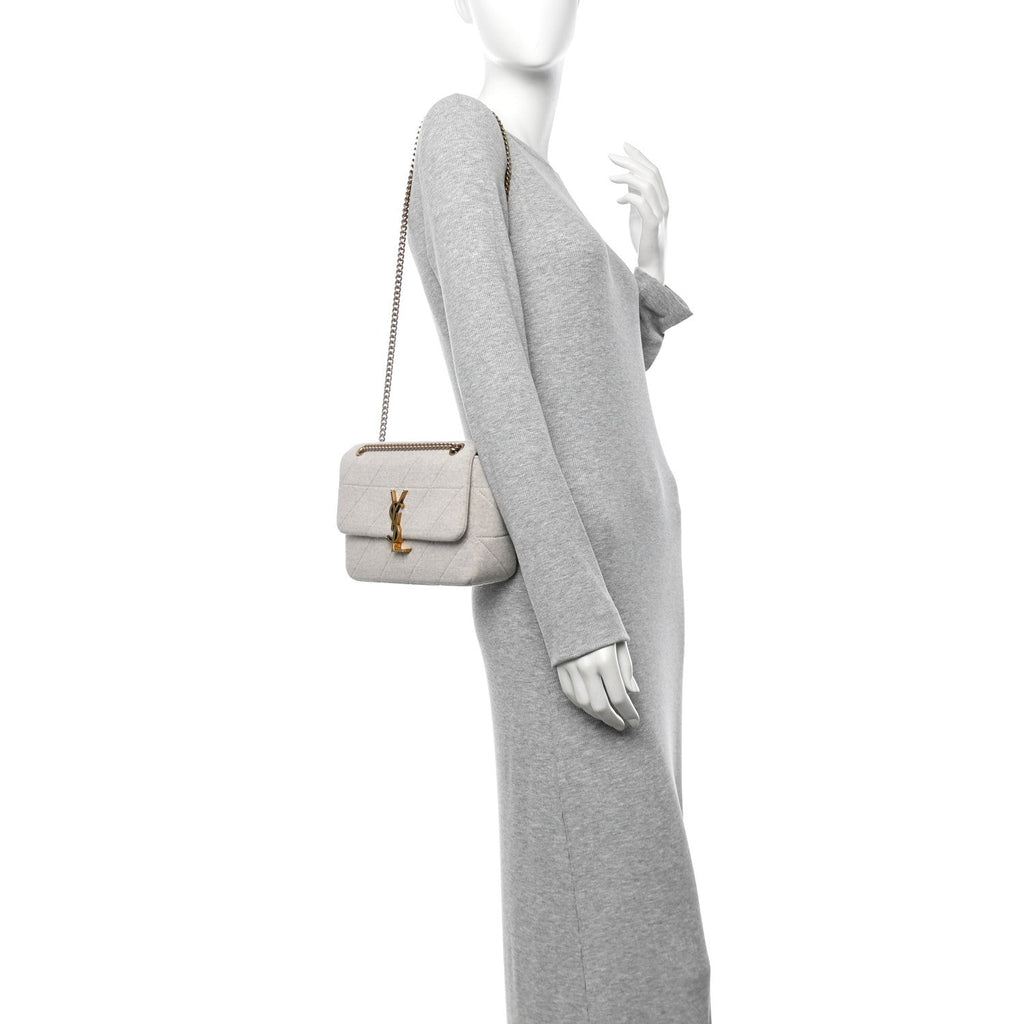 Jersey Wool Patchwork Monogram Medium Jamie Off White